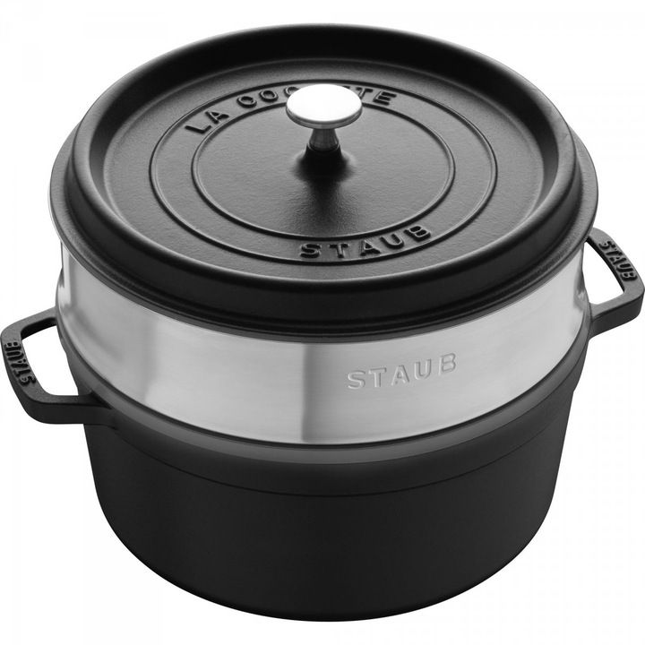 Кръгла тенджера, Staub, 3.8л, Черна