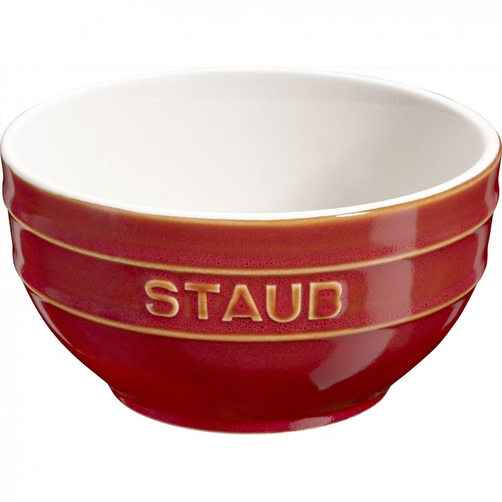 Bol rotund, Staub, 14cm, Rosu