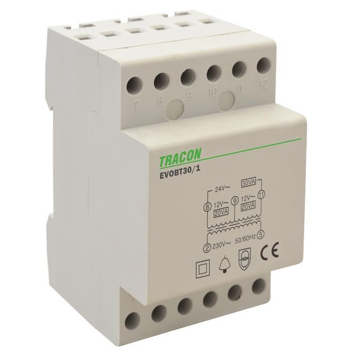 Предпазен трансформатор за звънец, EVOBT30/1, Tracon Electric