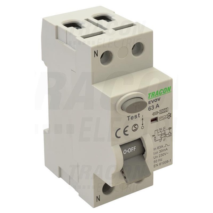 RCD, Tracon Electric, 40A 2P 30mA AC EVOV2P4003