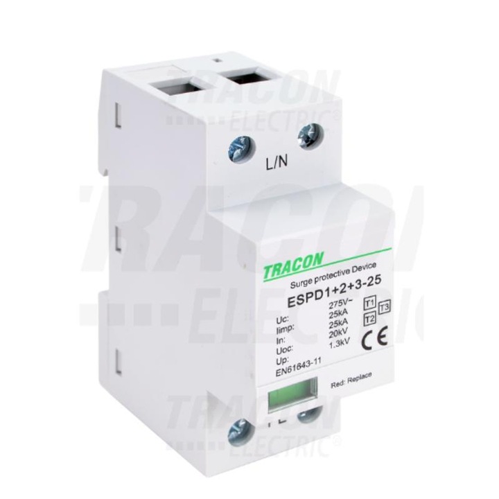 Descarcator T1+T2 AC carcasa solida ESPD1+2-50-1P Tracon Electric