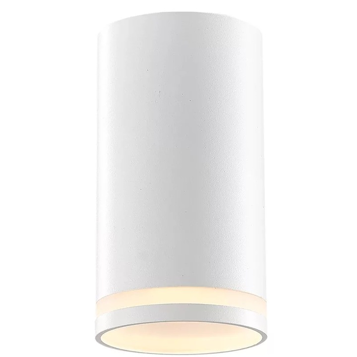 Plafoniera tub, Tracon Electric, GU10, Aluminiu, Alb, 55x100x55 mm