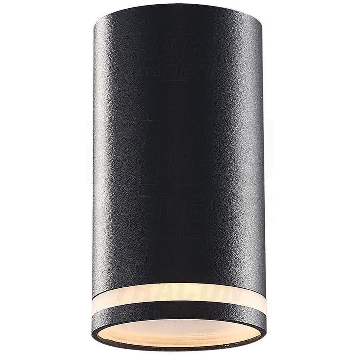 Tub de tavan, Tracon Electric, Aluminiu, Negru, GU10