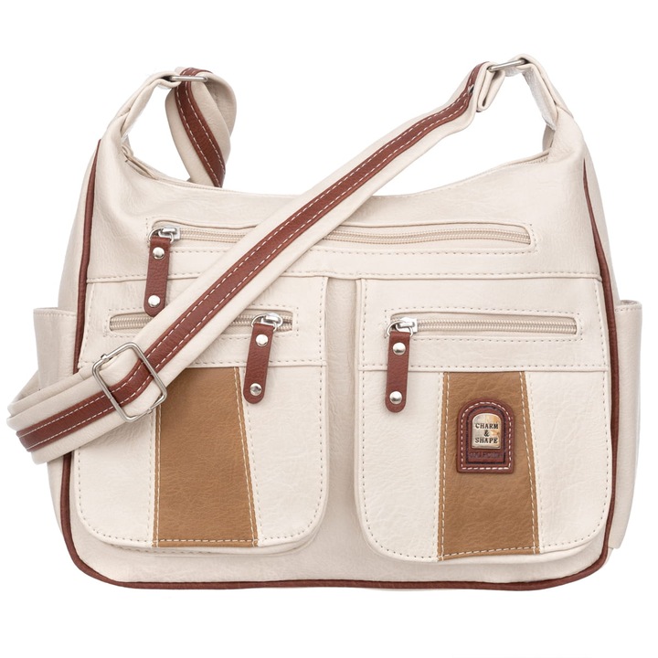 Női táska, Charm&Shape, Bőr, Bézs
