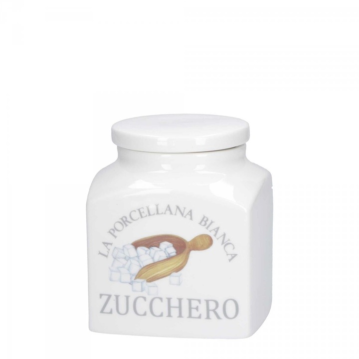 Recipient cuburi de zahar, La Porcellana Bianca, Portelan, 1.1 l, Alb