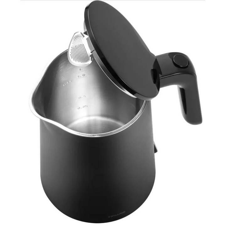 Fierbator electric, Zwilling, Inox/Plastic, 1850W, 1 l, Negru