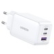 Зарядно Ugreen Nexode (15334), USB-A QC 3.0, 2xUSB-C PD GaN 65W, 3.25A, Бял