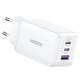 Зарядно Ugreen Nexode (15334), USB-A QC 3.0, 2xUSB-C PD GaN 65W, 3.25A, Бял