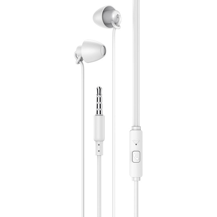 Casti Handsfree 3.5mm Borofone BM58 Peaceful, Alb
