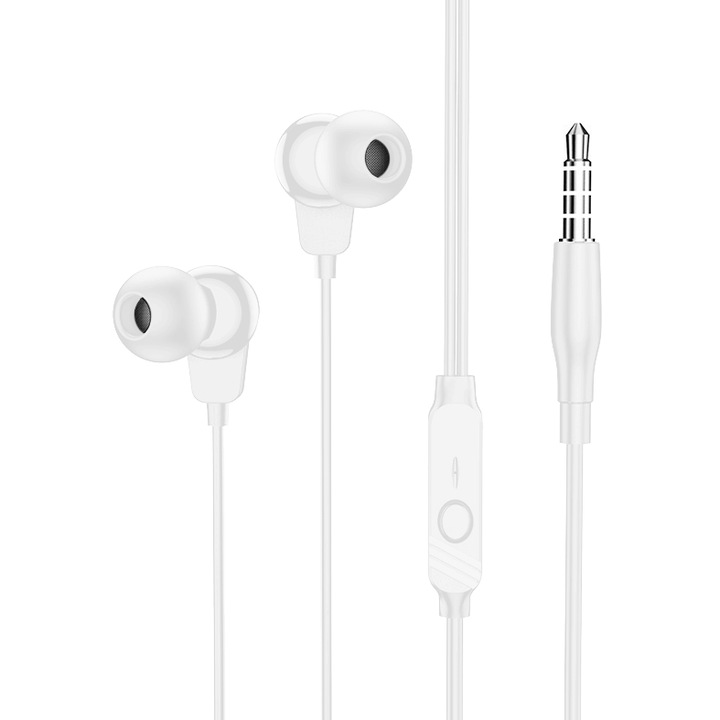 Casti Handsfree 3.5mm Borofone BM64 Goalant, Alb