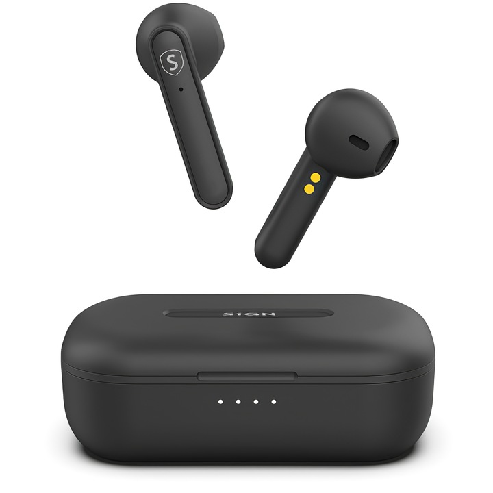 SiGN Freedom SN-FREEBLK Bluetooth kihangosító fülhallgató, TWS, fekete