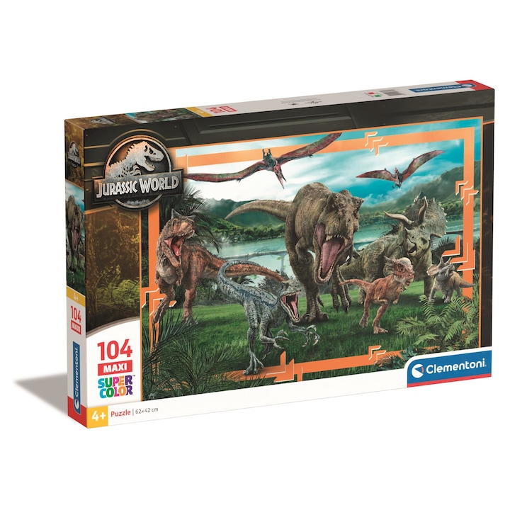 Пъзел 104 части Clementoni, Jurassic World, 4 години+, Многоцветен