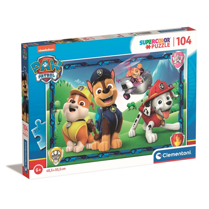 Пъзел 104 части Clementoni, Paw Patrol, 6 години+, Многоцветен