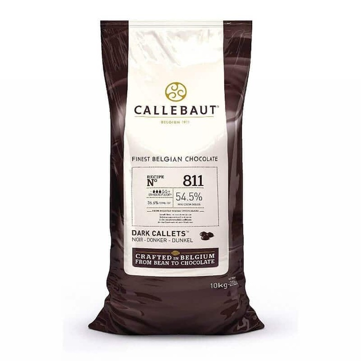 Ciocolata neagra 811, 54.5%, 400 g, Callebaut