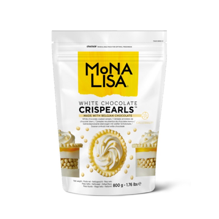 Decoratiuni crispearls ciocolata alba Mona Lisa, 800 g, Callebaut