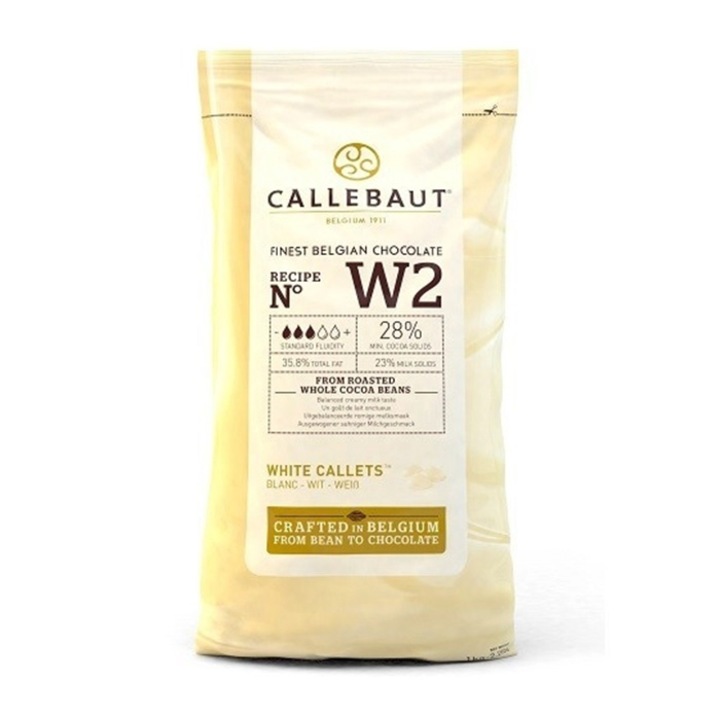 Ciocolata alba W2, 28%, 10 kg, Callebaut