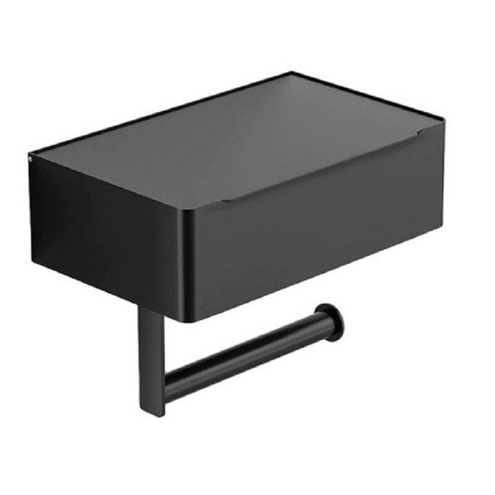 Метален държач за тоалетна хартия и кутия за мокри кърпички Gonga® Black