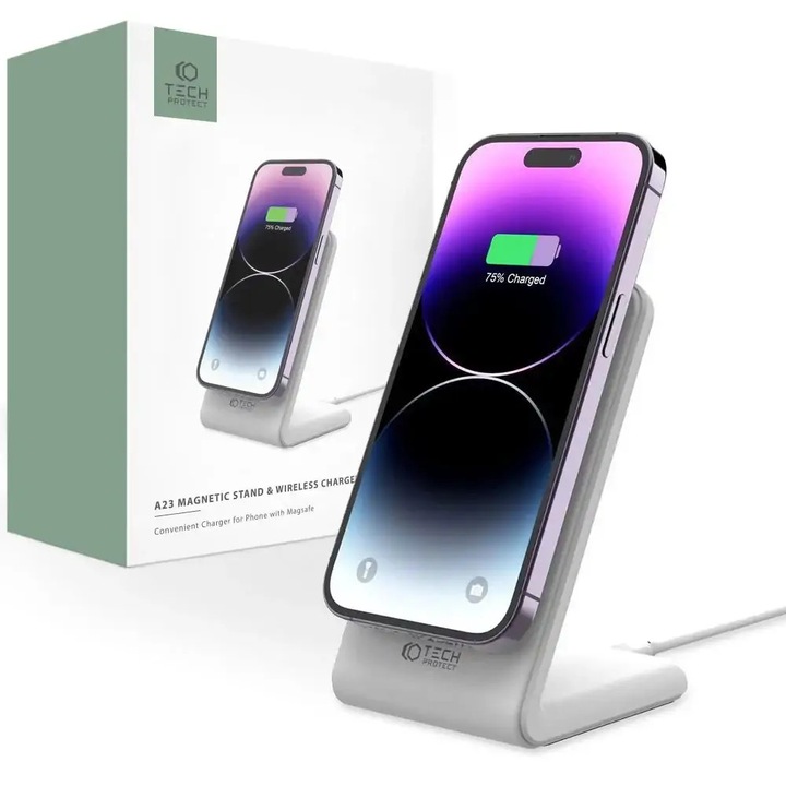 Incarcator Wireless Tech-Protect Qi15W-A23 MagSafe Alb
