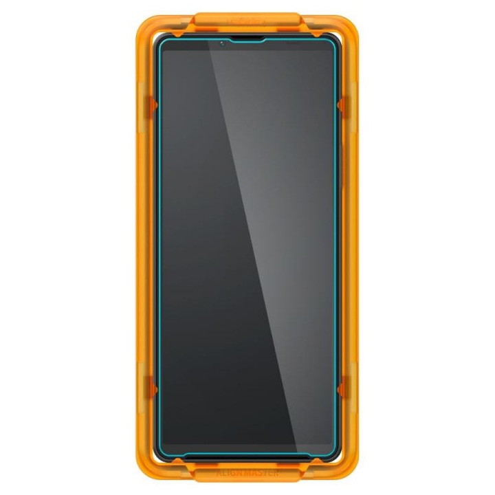 Комплект протектори за екран и рамка за ръбове Spigen, ALM GLAStR SLIM, 3 части, За Sony Xperia 10 V