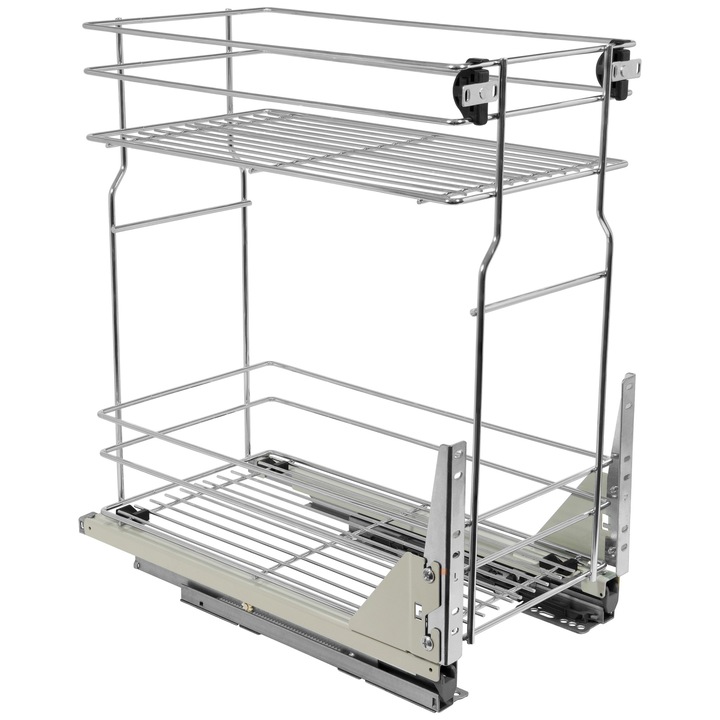 Cargo Mini cu doua niveluri pentru montajul inferior in dulap de 300 mm, inchidere silentioasa, zincata, REJS