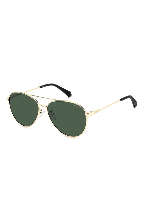 Polaroid, Uniszex polarizált aviator napszemüveg, Zöld, Aranyszín, 60-14-145