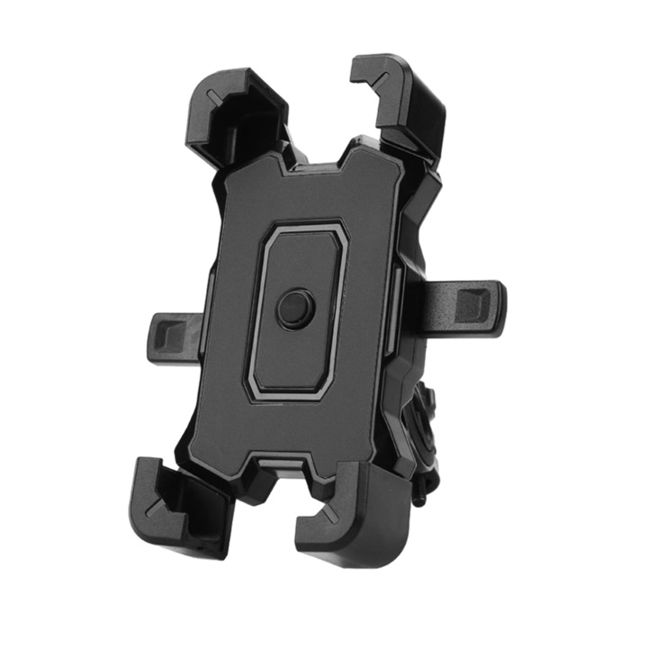 Suport telefon rotire la 360 ° pentru bicicleta/motocicleta, Darklove, Suport pentru telefon pentru scuter pentru telefon mobil de 4,8-6,8 inch, Usor de instalat, Operare cu o singura mana, Negru