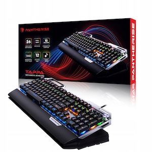 Tastatura mecanica pentru jocuri, Pantherise Tappa, buton de iluminare din spate RGB, full sizem negru