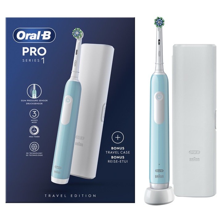 Oral-B Pro Series 1 Elektromos Fogkefe + tok, Karibi kék