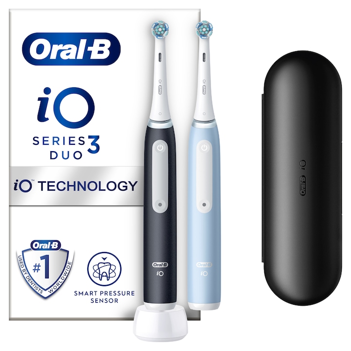 Oral-B iO 3 elektromos fogkefék, fekete / kék