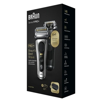 Aparat de ras electric Braun Series 9 PRO+, cap ProComfort, suport de incarcare, 9557s