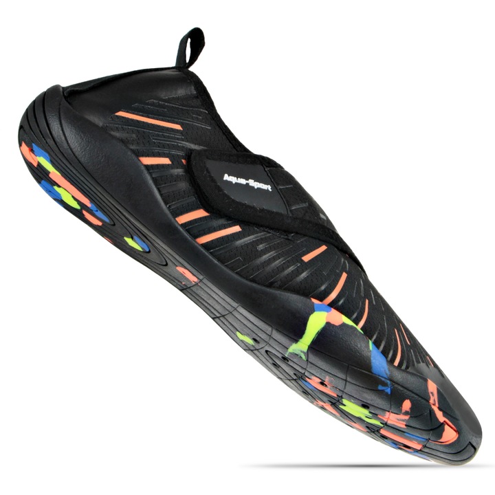 Pantofi de plaja si apa, Aqua-Sport, Pentru inot, Unisex, Neopren, Multicolor, Marimea 44