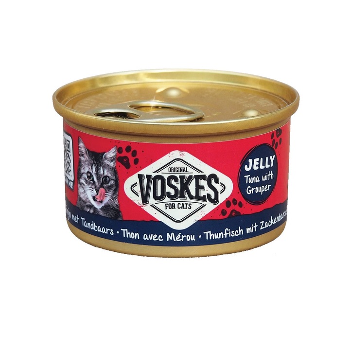Nedves táp felnőtt macskáknak, VOSKES, Tonhal íz, 85g