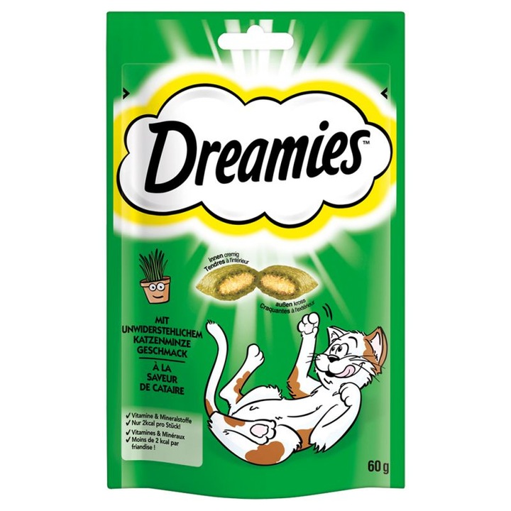 Macskaeledel, Dreamies, gabonával, 60g