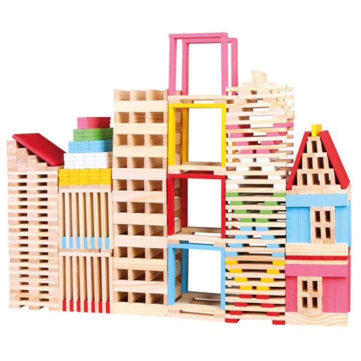 Set de construit din lemn, Oras, 150 piese