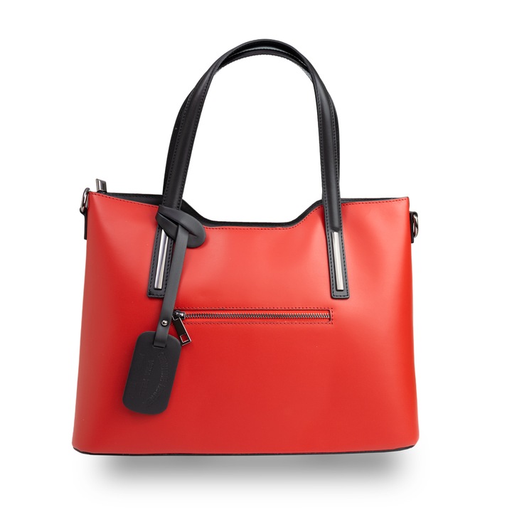 Poseta dama, piele, Toro Nero, Design lover, rosu