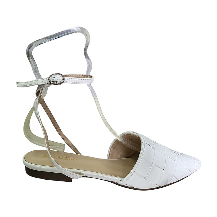 saboti slingback, dama, Alb, 40