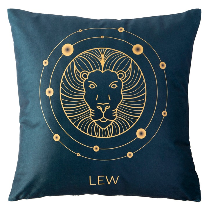 Dekoratív párnahuzat ZODIAK 40x40 Darymex sötétkék oroszlán