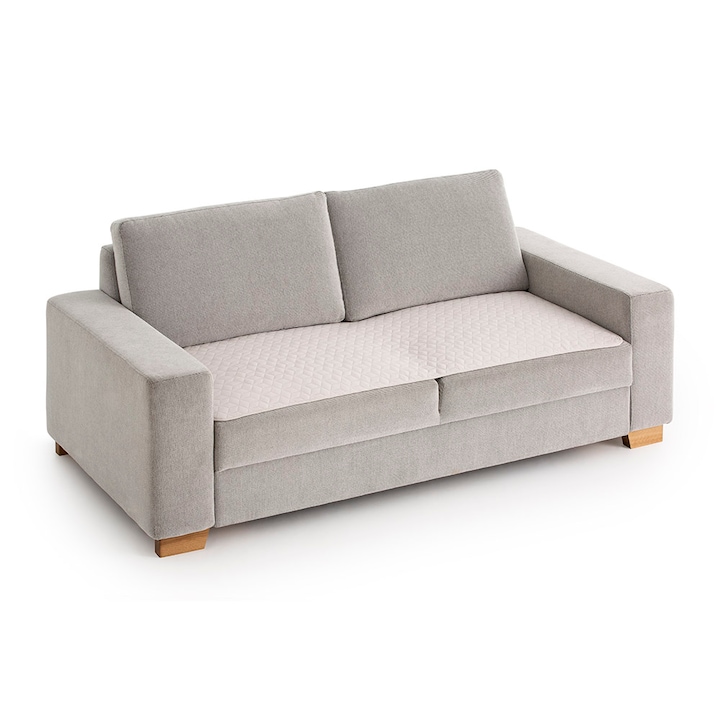 Topper matlasat pentru canapea Sofazip Teflon®, respinge apa, antiaderent, culoare Ivory, Lungime 180 cm