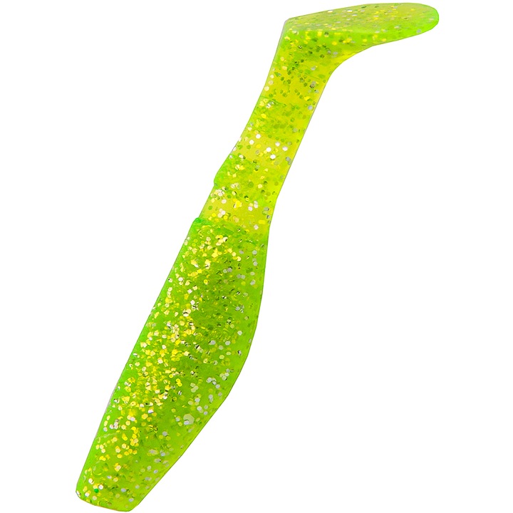 Set 5 buc Shad KP Original Shad 5cm, culoarea Verde Glitter, pentru pescuitul la biban, salau sau stiuca