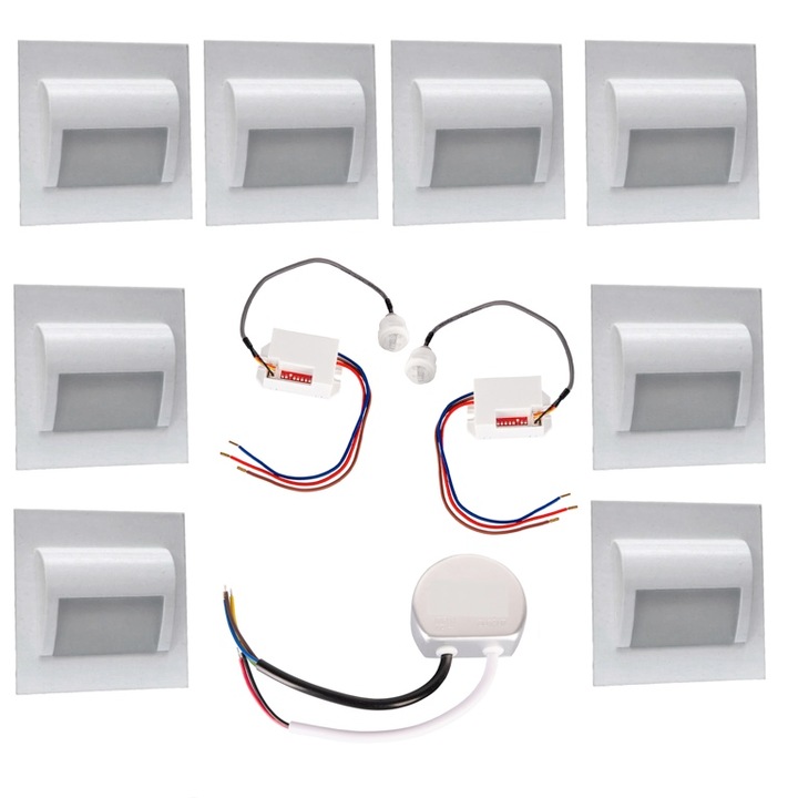 Set 10 spoturi, 1.2 W, Alb cald