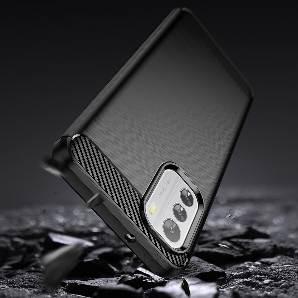Husa Pentru Telefon Carbon, Compatibila cu Nokia G60, Armored Shockproof G-Tech, Finisaj Mat, Negru