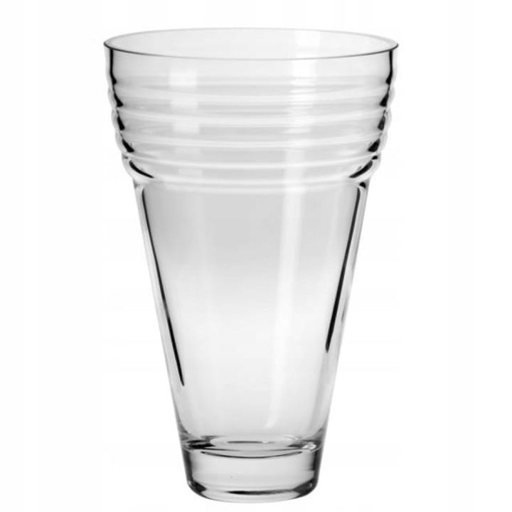 Vaza conica Krosno, 30cm, design modern, 16x25cm, transparent