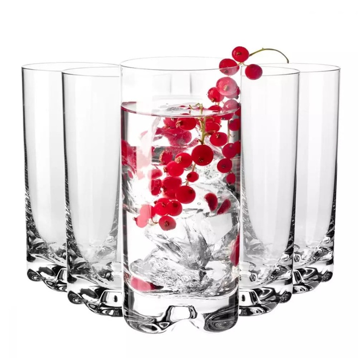 Комплект чаши, Krosno, Mixology, Стъкло, 350 мл, Прозрачни, 6 бр.