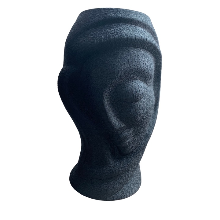 Vaza Chip Femeie, ceramica dura, negru mat, inaltime 33 cm