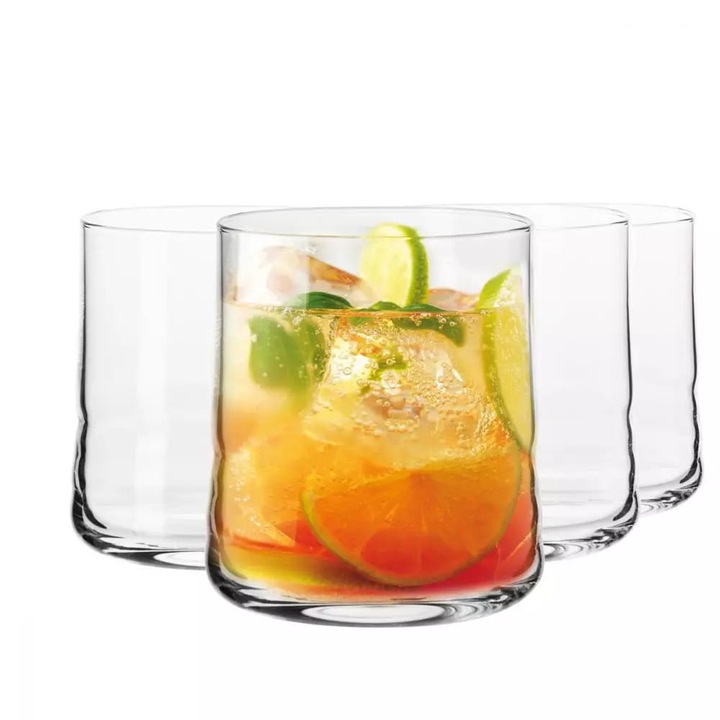 Set de 4 pahare pentru whiskey, Krosno, 280 ml, Transparent