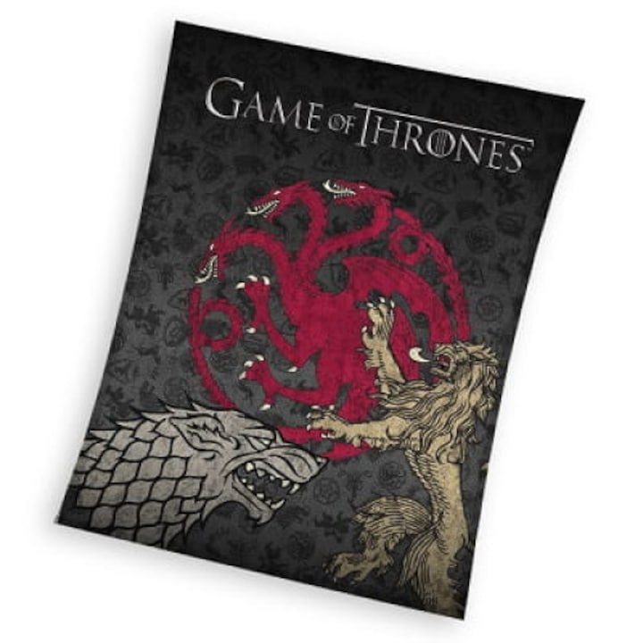 Puha takaró Game of Thrones - House of the Dragon, Carbotex, Poliészter, 150 x 200 cm, Többszínű