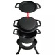 Ceaun 3 in 1 din fonta cu picioare si capac, 8 litri, negru, Kinghoff