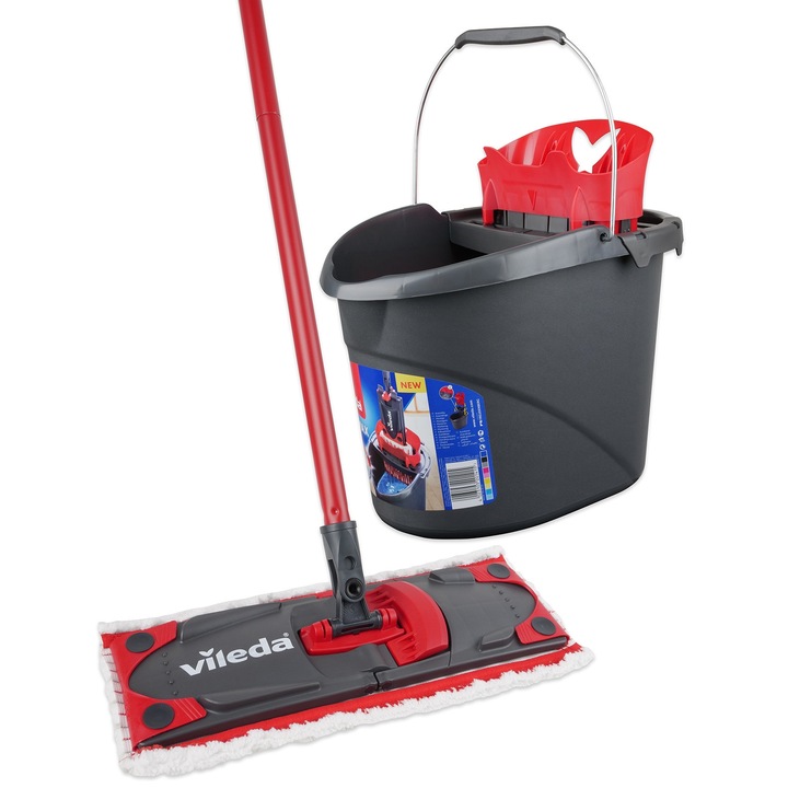 Комплект за почистване на подове Vileda Revolution, плосък моп, два пълнителя