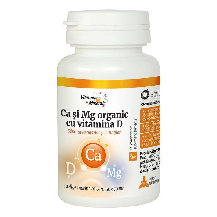 Szerves kalcium és magnézium D-vitaminnal, 60 tabletta, Dacia növény
