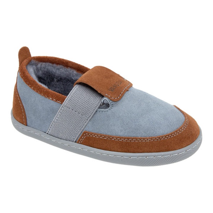 Gyerekcipő, Vanuba, Természetes bőr, Gumi talp, Világoskék/barna, Barna/Szürke